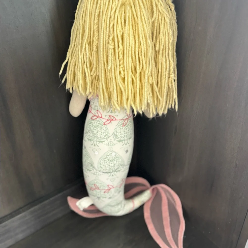 24 in Pottery Barn Mermaid Doll with Pink and Blonde Details